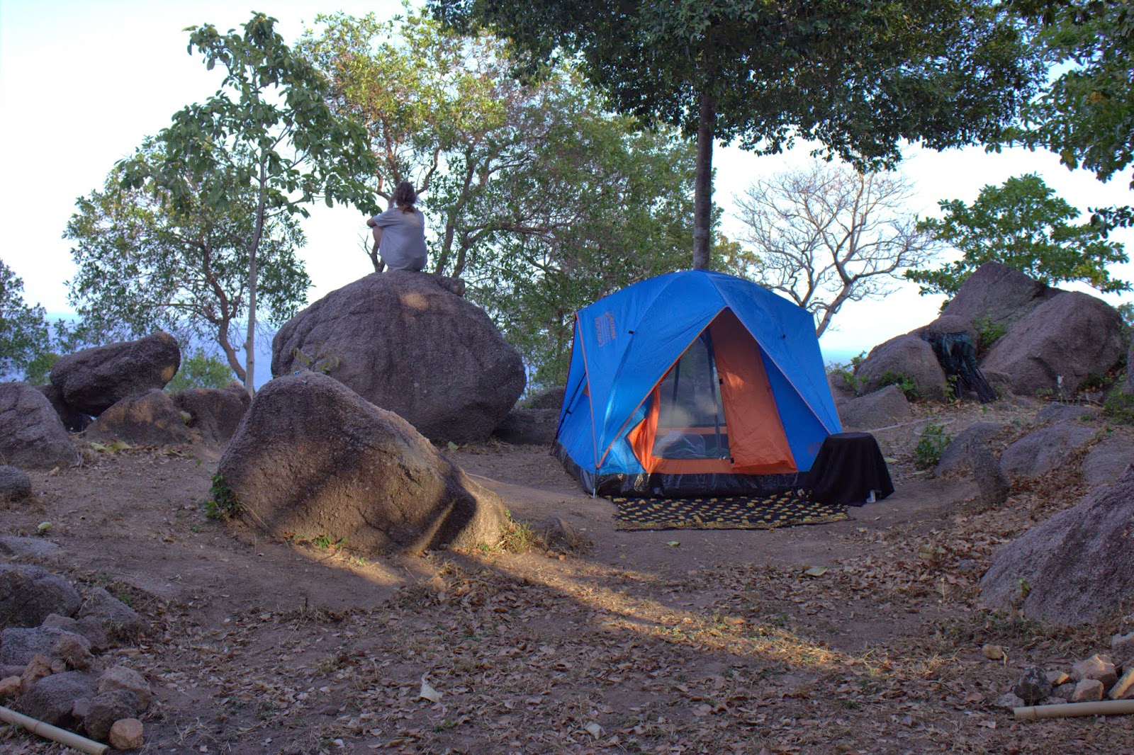  Home up on a hill. Incidentally, the girl in the photo is not me [she's a Swede named Sandra] but serves as an apt placeholder [as I own an identical-looking shirt], anyway.  