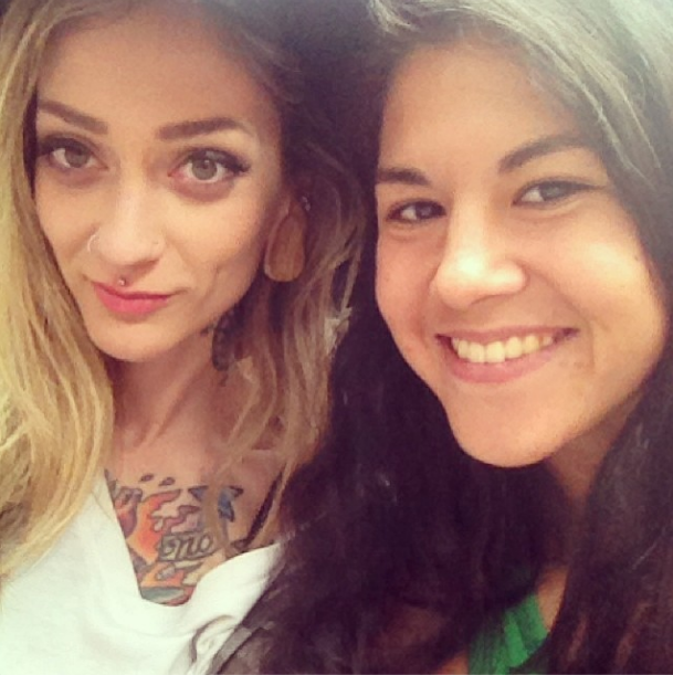  With Theresa Manchester on some rooftop bar 